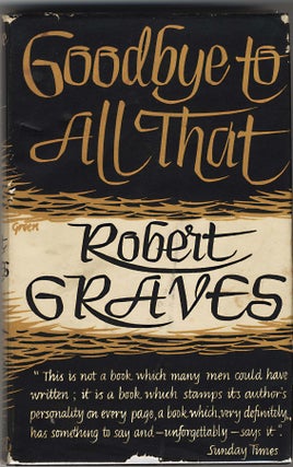 Item #000022 GOODBYE TO ALL THAT. Robert GRAVES