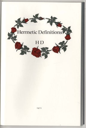 Item #000093 HERMETIC DEFINITIONS. H. D., Hilda DOOLITTLE