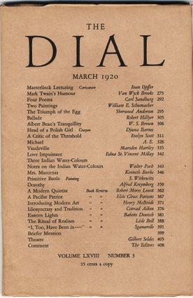 Item #000094 "Head of a Polish Girl," contained in THE DIAL. Djuna BARNES