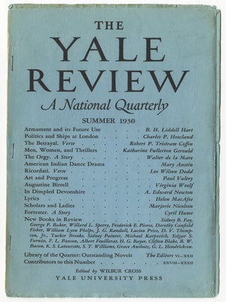 Item #337 "Augustine Birrell," contained in THE YALE REVIEW A NATIONAL QUARTERLY. Virginia WOOLF