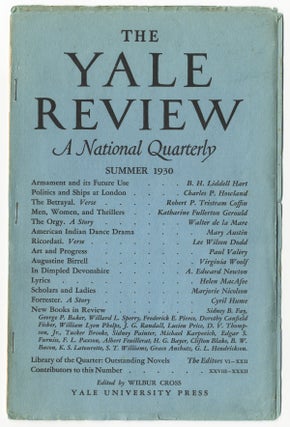 Item #337 "Augustine Birrell," contained in THE YALE REVIEW A NATIONAL QUARTERLY. Virginia WOOLF