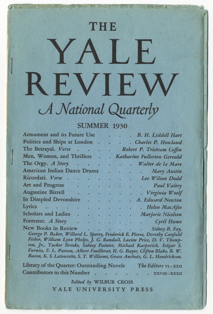 Item #337 "Augustine Birrell," contained in THE YALE REVIEW A NATIONAL QUARTERLY. Virginia WOOLF.