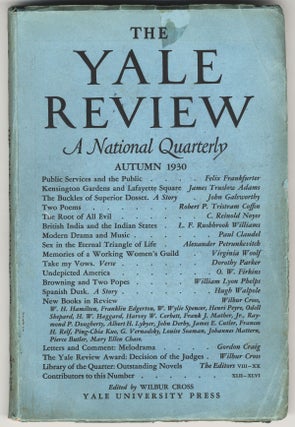 Item #338 "Memories of a Working Women's Guild," contained in THE YALE REVIEW A NATIONAL...