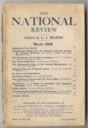 Item #348 "Street Music," contained in THE NATIONAL REVIEW. №. 205 March 1905. Miss Virginia:...
