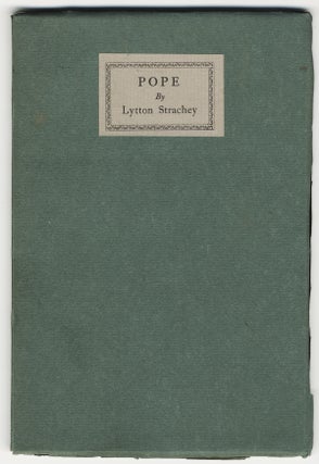 Item #399 POPE THE LESLIE STEPHEN LECTURE FOR 1925. Alexander POPE, Lytton STRACHEY