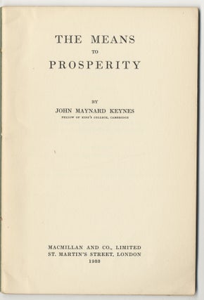 THE MEANS TO PROSPERITY.