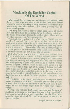 DANDELION RECIPE BOOK.