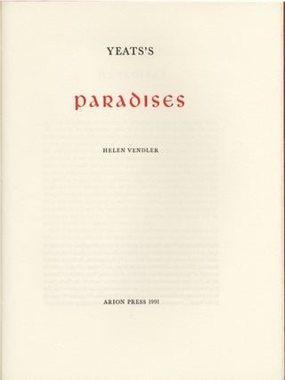 YEATS'S PARADISES.
